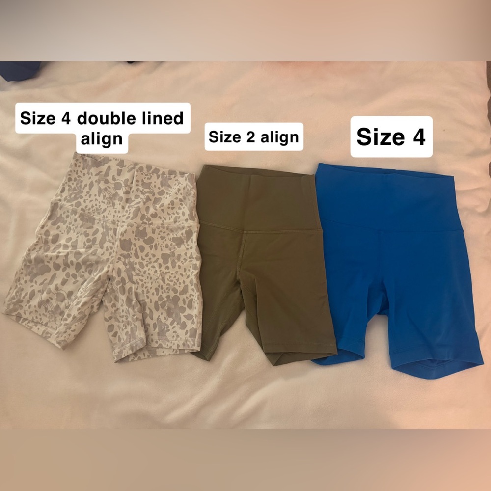lululemon athletica Women's Athletic Shorts - Cream, Olive, and Blue
